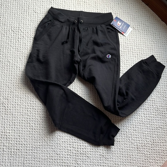 Champion  power blend joggers  Black Sweatpants  elastic drawstring waist Size S - Picture 2 of 16